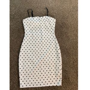White polka dot mini dress bodycon